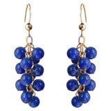 Lapis Lazuli Beads Earrings Grapes Cluster Holiday Jewelry
