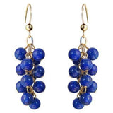 Lapis Lazuli Beads Earrings Grapes Cluster Holiday Jewelry