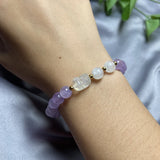 Lavender Amethyst Quartz Bracelet Moonstone Purple Stretch Bracelet