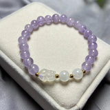 Lavender Amethyst Quartz Bracelet Moonstone Purple Stretch Bracelet