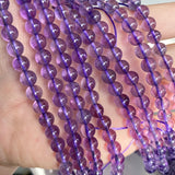 Lavender Amethyst Quartz Crystal Bracelet 6mm Round Beads 3 Laps AAAAAA