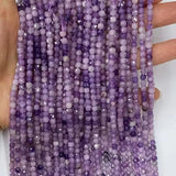Lavender Lepidolite 4mm Faceted Cube Beads for Jewelry Making