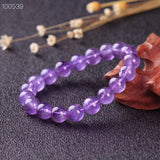 Lavender Purple Amethyst Quartz Round Beads Bracelet 8mm 10mm 12mm