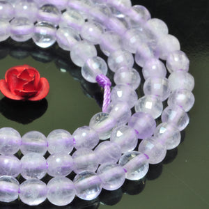 Natural Lavender Purple Jade Faceted Coin Loose Beads Gemstone Bracelet Necklace
