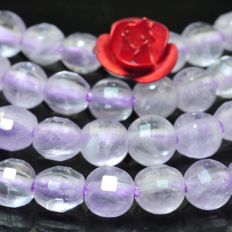 Natural Lavender Purple Jade Faceted Coin Loose Beads Gemstone Bracelet Necklace
