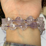 Natural Lemon Quartz Amethyst Beads 15'' Pyramid DIY Loose Beads