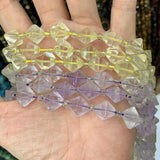 Natural Lemon Quartz Amethyst Beads 15'' Pyramid DIY Loose Beads
