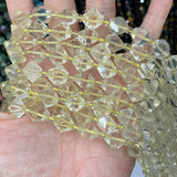 Natural Lemon Quartz Amethyst Beads 15'' Pyramid DIY Loose Beads