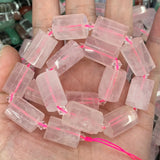 Faceted Natural Lemon Amethyst Rose Quartz Beads 15''