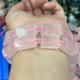 Faceted Natural Lemon Amethyst Rose Quartz Beads 15''