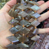 Lemon Quartz Moonstone Sunstone Stone Beads 15'' Square DIY Loose Beads
