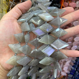 Lemon Quartz Moonstone Sunstone Stone Beads 15'' Square DIY Loose Beads