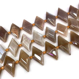 Lemon Quartz Moonstone Sunstone Stone Beads 15'' Rhombus Square DIY Loose Beads