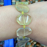 Lemon Quartz Rose Quartz Stone Beads 15'' Faceted Square Loose Beads