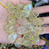 Lemon Quartz Rose Quartz Stone Beads 15'' Faceted Square Loose Beads