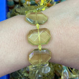 Lemon Quartz Rose Quartz Stone Beads 15'' Faceted Square Loose Beads