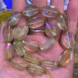 Natural Lemon Quartz Rock Quartz Beads 15'' Faceted Oval DIY Beads