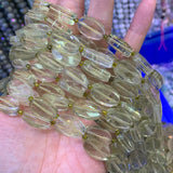 Natural Lemon Quartz Rock Quartz Beads 15'' Faceted Oval DIY Beads