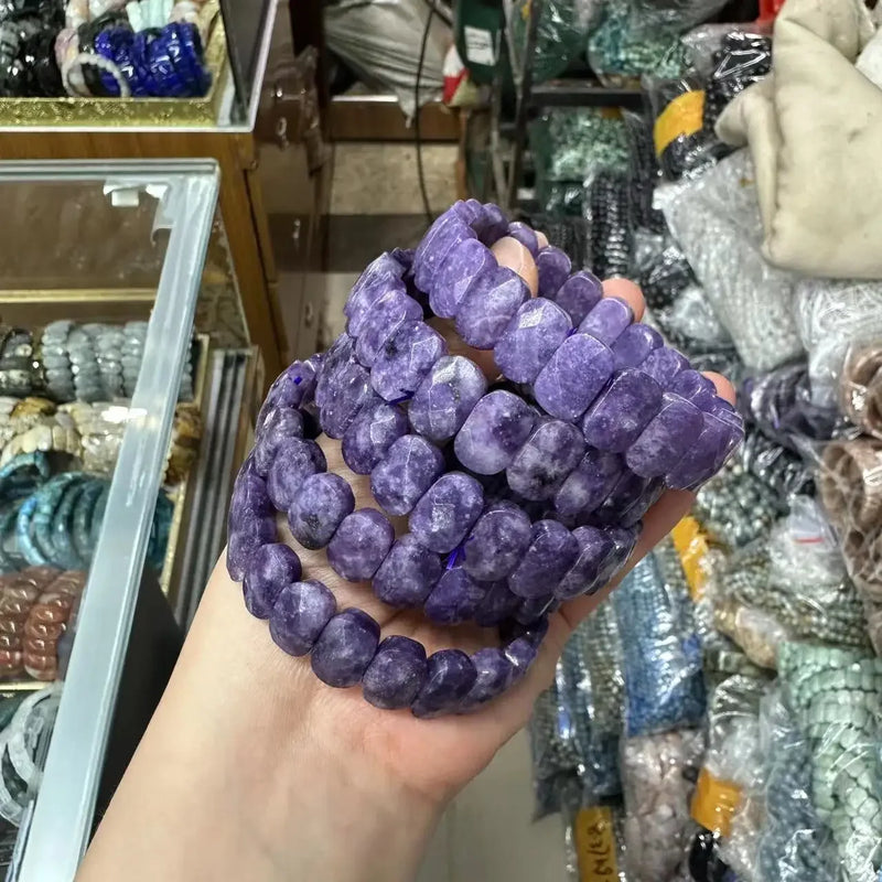 Lepidolite Beads 9x14mm Stone Bracelets for Women Men
