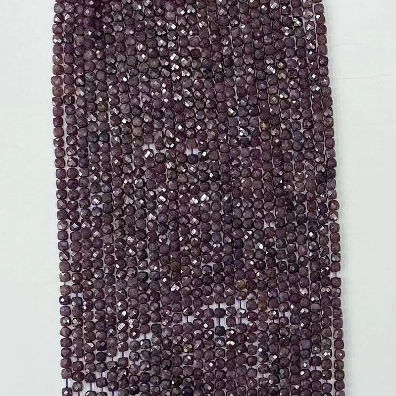 Natural Lepidolite Faceted Cube Beads for DIY Jewelry Making