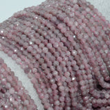 Natural Lepidolite Faceted Round Beads 4mm