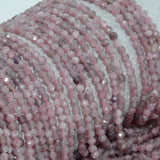 Natural Lepidolite Faceted Round Beads 4mm