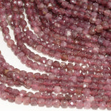 Lepidolite Faceted Cube Beads 4mm-4.2mm