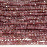 Lepidolite Faceted Cube Beads 4mm-4.2mm