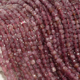 Lepidolite Faceted Cube Beads 4mm-4.2mm