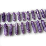Lepidolite Stone 15'' Sticks Crystal Point Shape DIY Beads Necklace