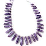 Lepidolite Stone 15'' Sticks Crystal Point Shape DIY Beads Necklace