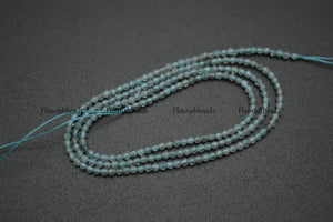 Natural Apatite Diamond-Cut Faceted 2mm Round Loose Beads