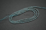 Natural Apatite Diamond-Cut Faceted 2mm Round Loose Beads
