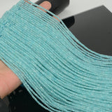 Natural Light Peru Amazonite Faceted Rondelle Beads 2.8mm