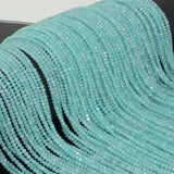 Natural Light Peru Amazonite Faceted Rondelle Beads 2.8mm