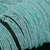 Natural Light Peru Amazonite Faceted Rondelle Beads 2.8mm