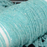 Natural Light Peru Amazonite Faceted Rondelle Beads 2.8mm