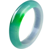 Natural Hand Carved Wide Green Bracelet Men Women Beauty Gift