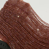Natural Light Malaya Garnet Faceted Round Beads 3.2mm