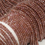 Natural Light Malaya Garnet Faceted Round Beads 3.2mm