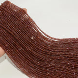 Natural Light Malaya Garnet Faceted Round Beads 3.2mm