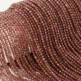 Natural Light Malaya Garnet Faceted Round Beads 3.2mm