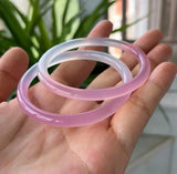 Natural Light Pink Hand Carved Round Bracelet Boutique Jewelry
