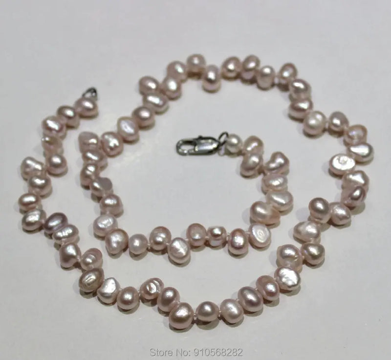 Light Purple Freshwater Pearl Necklace Baroque 6-7mm