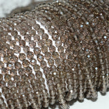 Natural Light Smoky Quartz 4mm Faceted Round Beads