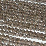Natural Light Smoky Quartz 4mm Faceted Round Beads