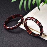 Lightning Red Tiger Eye Stone Bamboo Jade Bracelet