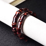 Lightning Red Tiger Eye Stone Bamboo Jade Bracelet