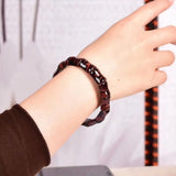 Lightning Red Tiger Eye Stone Bamboo Jade Bracelet
