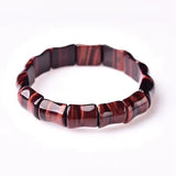 Lightning Red Tiger Eye Stone Bamboo Jade Bracelet